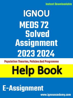 IGNOU MEDS 72 Solved Assignment 2023 2024